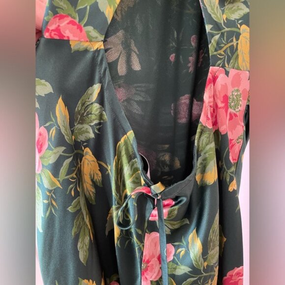 NEW Reformation Anaiis Silk Backless Long Dress Belvedere Green Floral US 6 UK10 - Picture 10 of 15